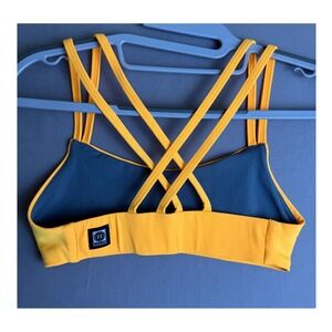 Jolyn Fendricks Suit Yellow Cross Back Swim Bikini Top Women Small UPF 50+